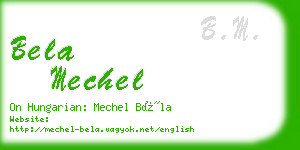 bela mechel business card